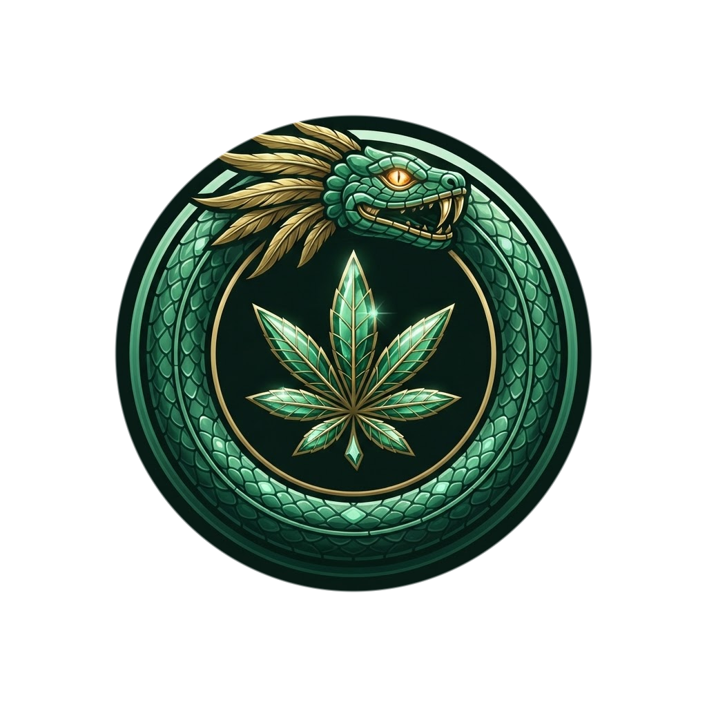 Cancun Weed Smokeshop — Kukulcán serpent emblem